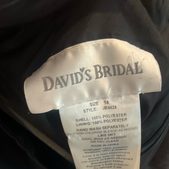 David’s bridal black dress sleek and elegant girls 14 or woman’s small - Picture 2 of 3